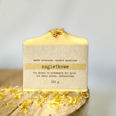 Mydło nagietkowe z opisem/etykietą produktową