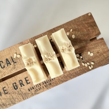 Mydło owsiane widok na górną część mydła